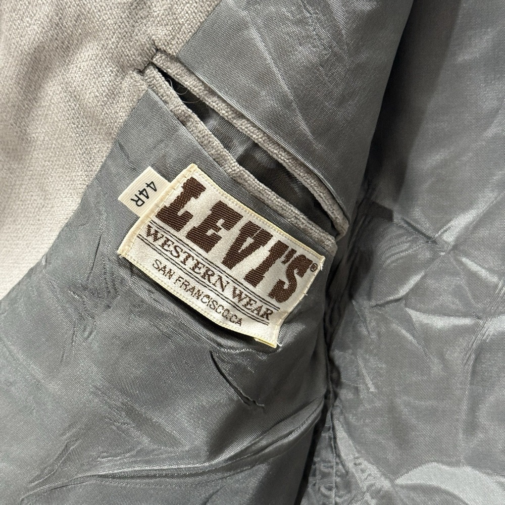 VTG Levi's‎ Western Wear Blazer Jacket 44R Gray Ranchcore Americana Sport Coat - Picture 7 of 11